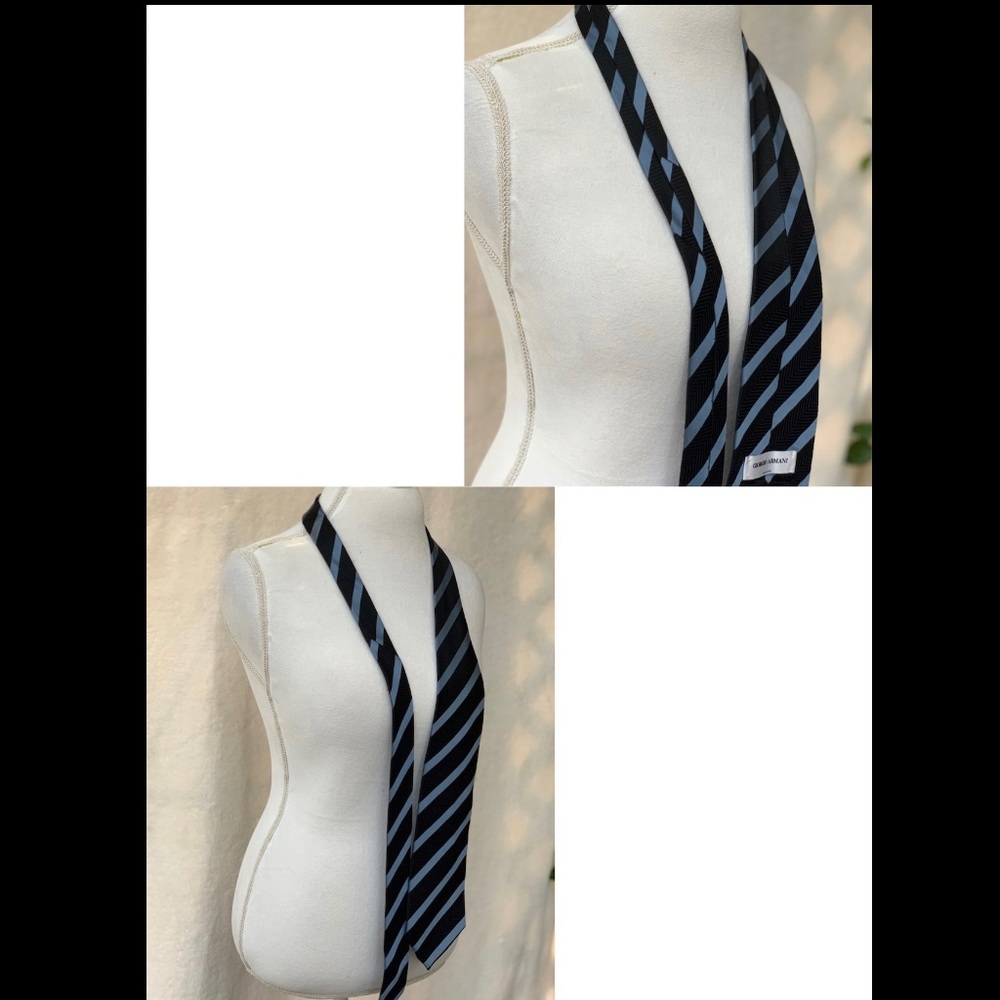 SOLD ‼️GIORGIO ARMANI 💙Classic Striped Tie in - Picture 4 of 6